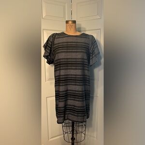 Moon River Anthropologie Striped Denmark Flutter Dress Size S